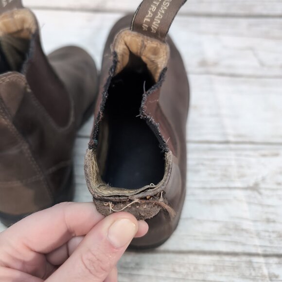 Blundstone Brown Leather Slip On Chelsea Boots Size AU 5 - Picture 3 of 10